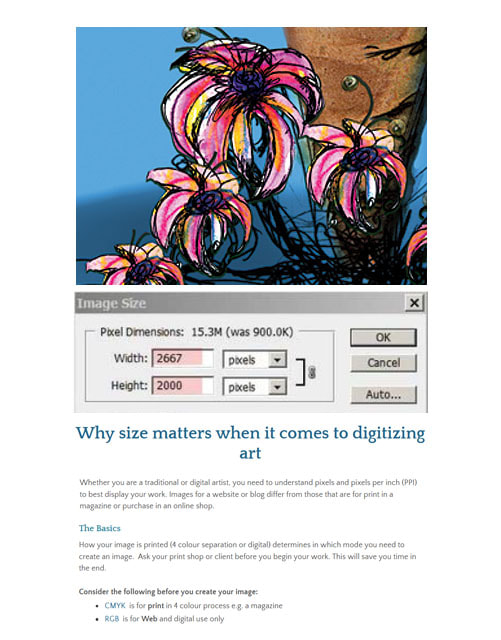 Why size matters when it comes to digitizing art  ~ by Patricia Pinsk
