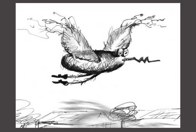 Xavier the fly (1 page spread) ~~ Medium: Ink, digital ~~ © Patricia Pinsk