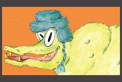 Alligator pie, 2 page spread  ~~ Medium: Watercolour, ink, digital photo-collage ~~ © Patricia Pinsk