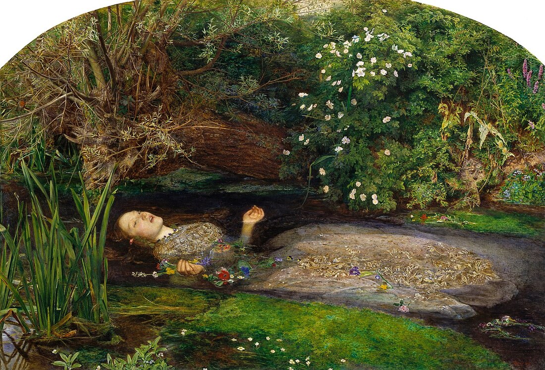 Ophelia by John Everett Millais, Wikipedia Commons